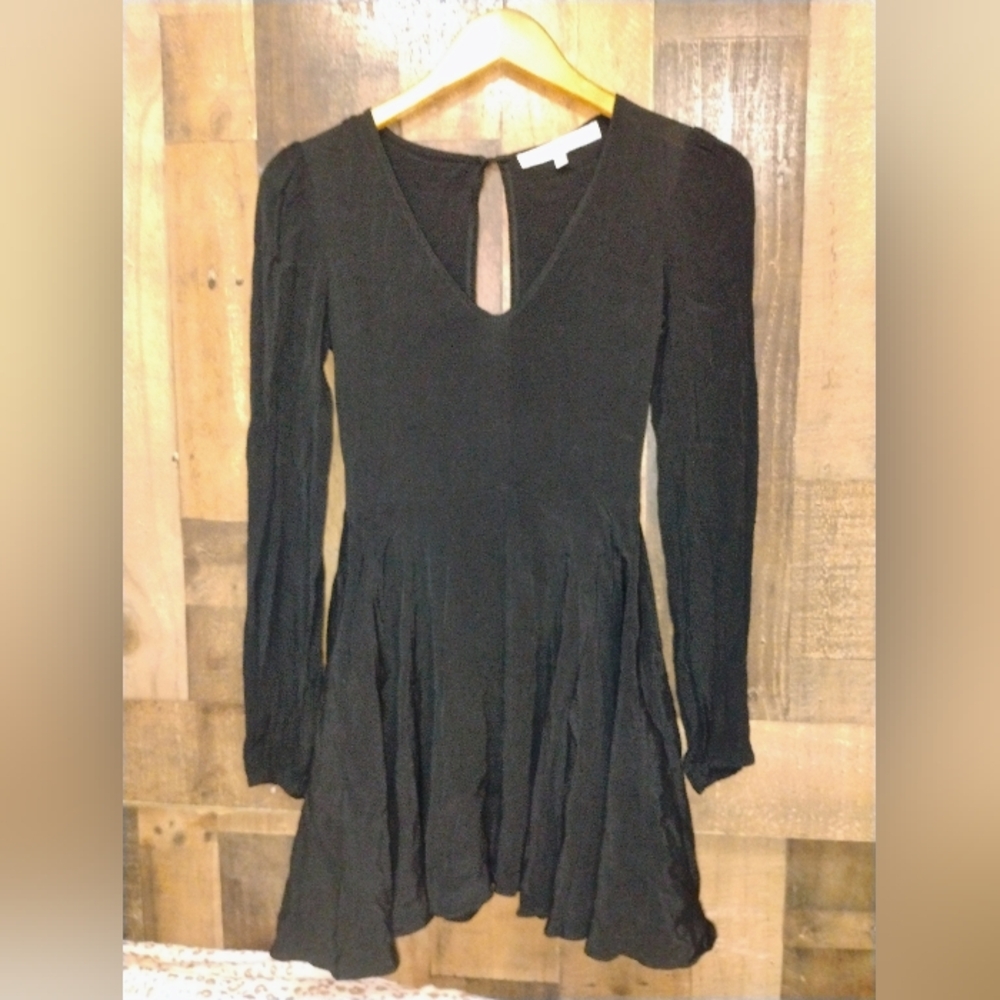 Lovers + Friends Black Mini Sasha Shimmy Dress Small Long Sleeve Size XS - Picture 3 of 6